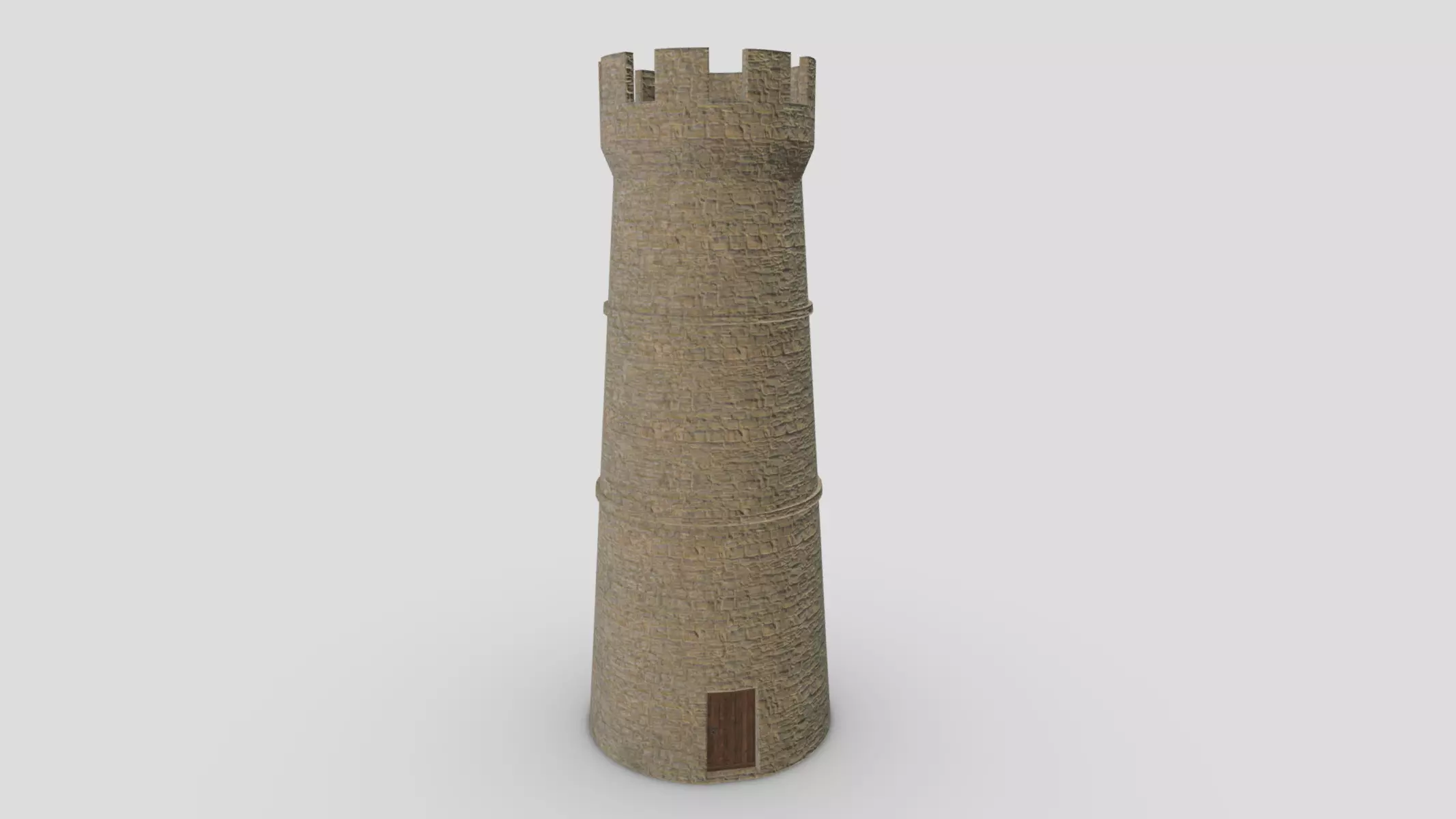 Medieval Castle Module 01 Low Poly PBR Realistic Low-poly 3D model_0