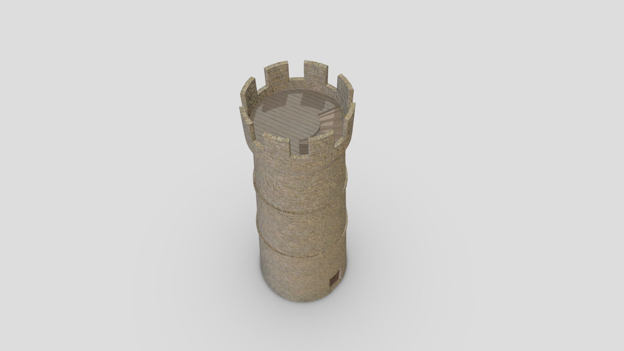 Medieval Castle Module 01 Low Poly PBR Realistic Low-poly 3D model_2
