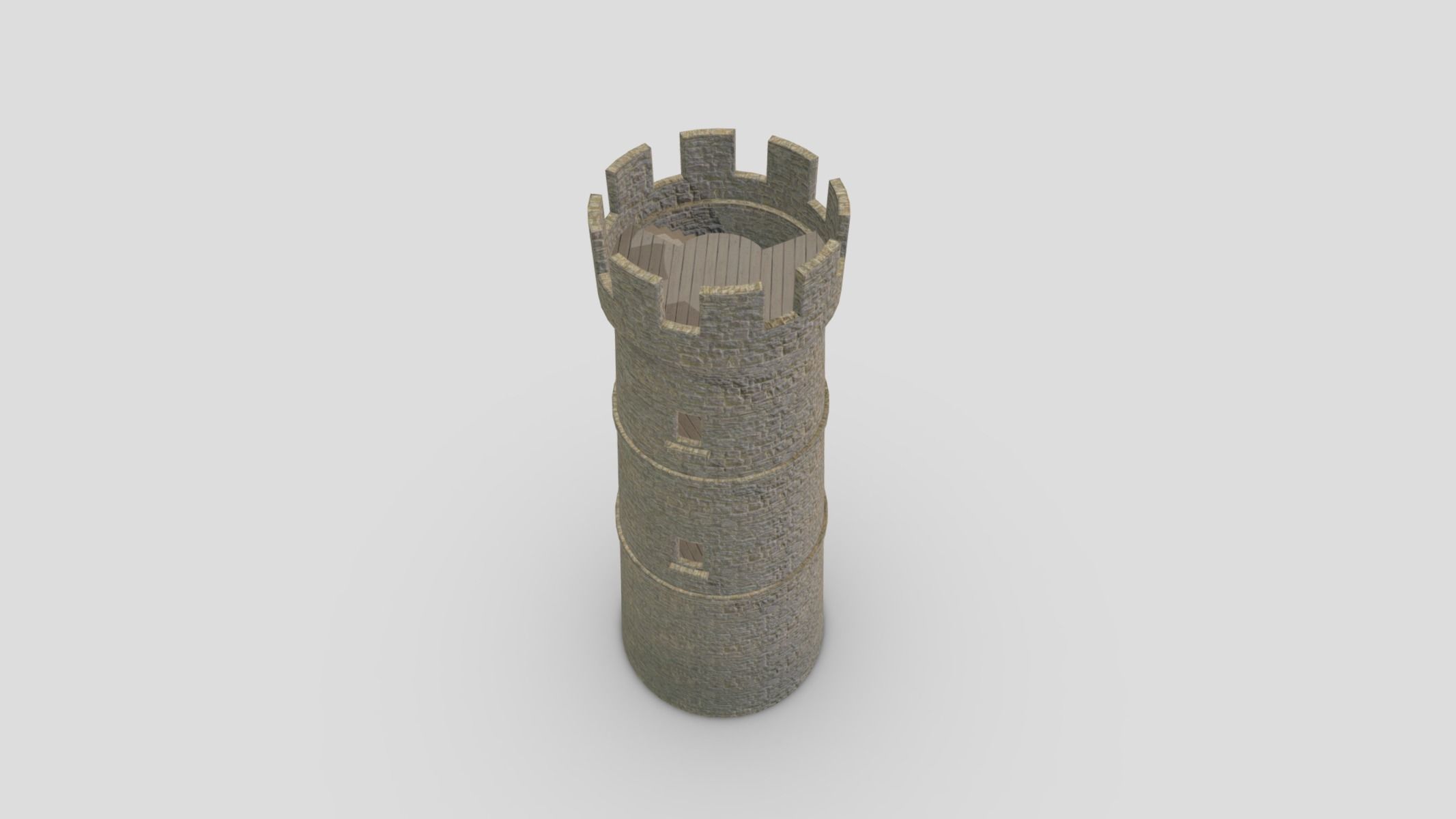Medieval Castle Module 01 Low Poly PBR Realistic Low-poly 3D model_4