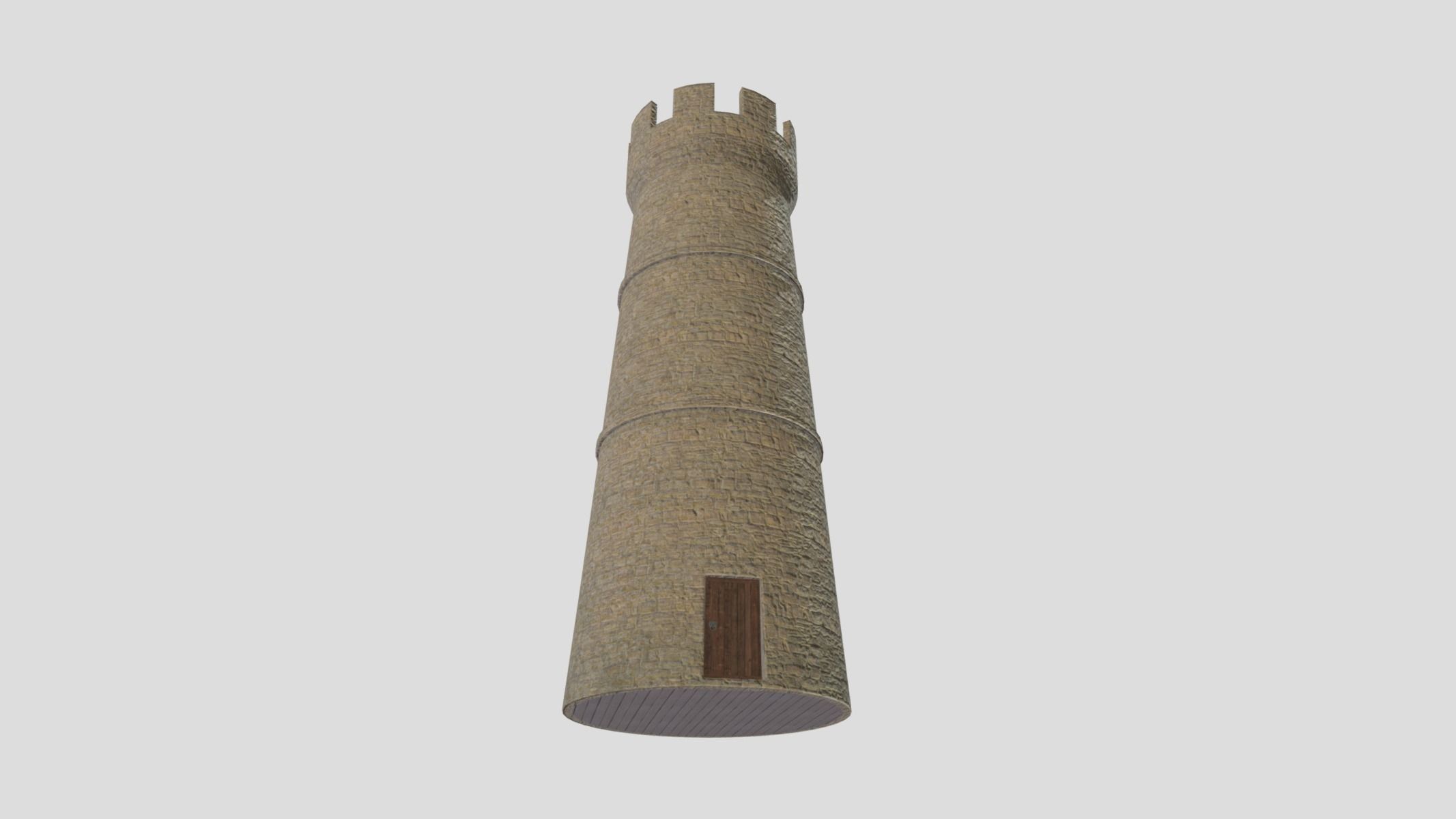 Medieval Castle Module 01 Low Poly PBR Realistic Low-poly 3D model_6