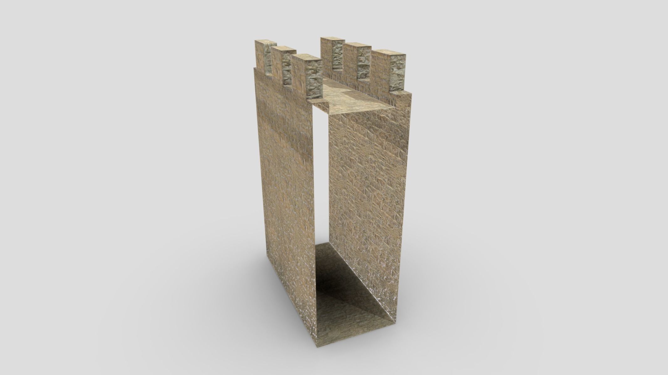 Medieval Castle Module 02 Low Poly PBR Realisitc  Low-poly 3D model_2