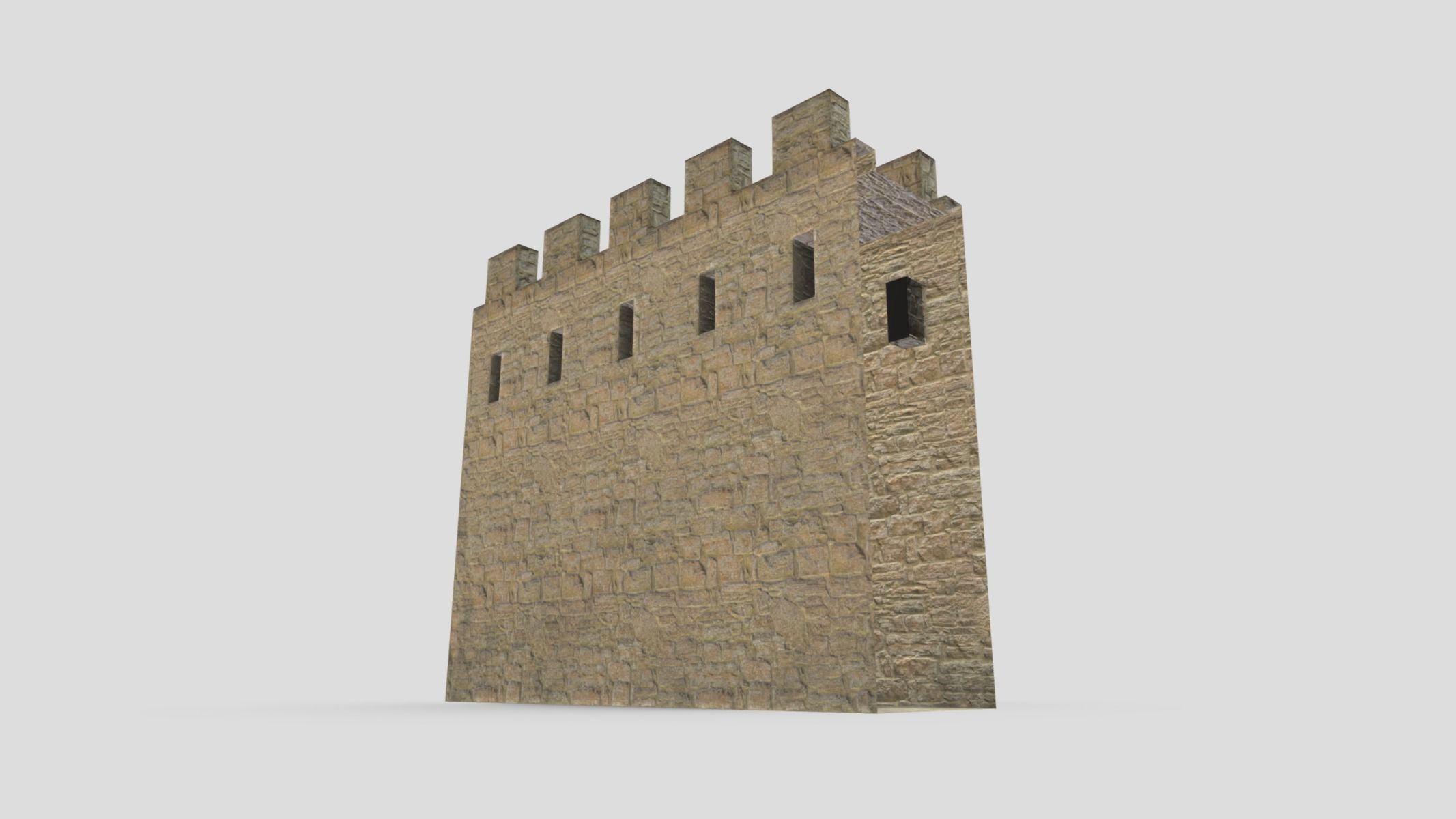 Medieval Castle Module 03 Low Poly PBR Realistic Low-poly 3D model_7