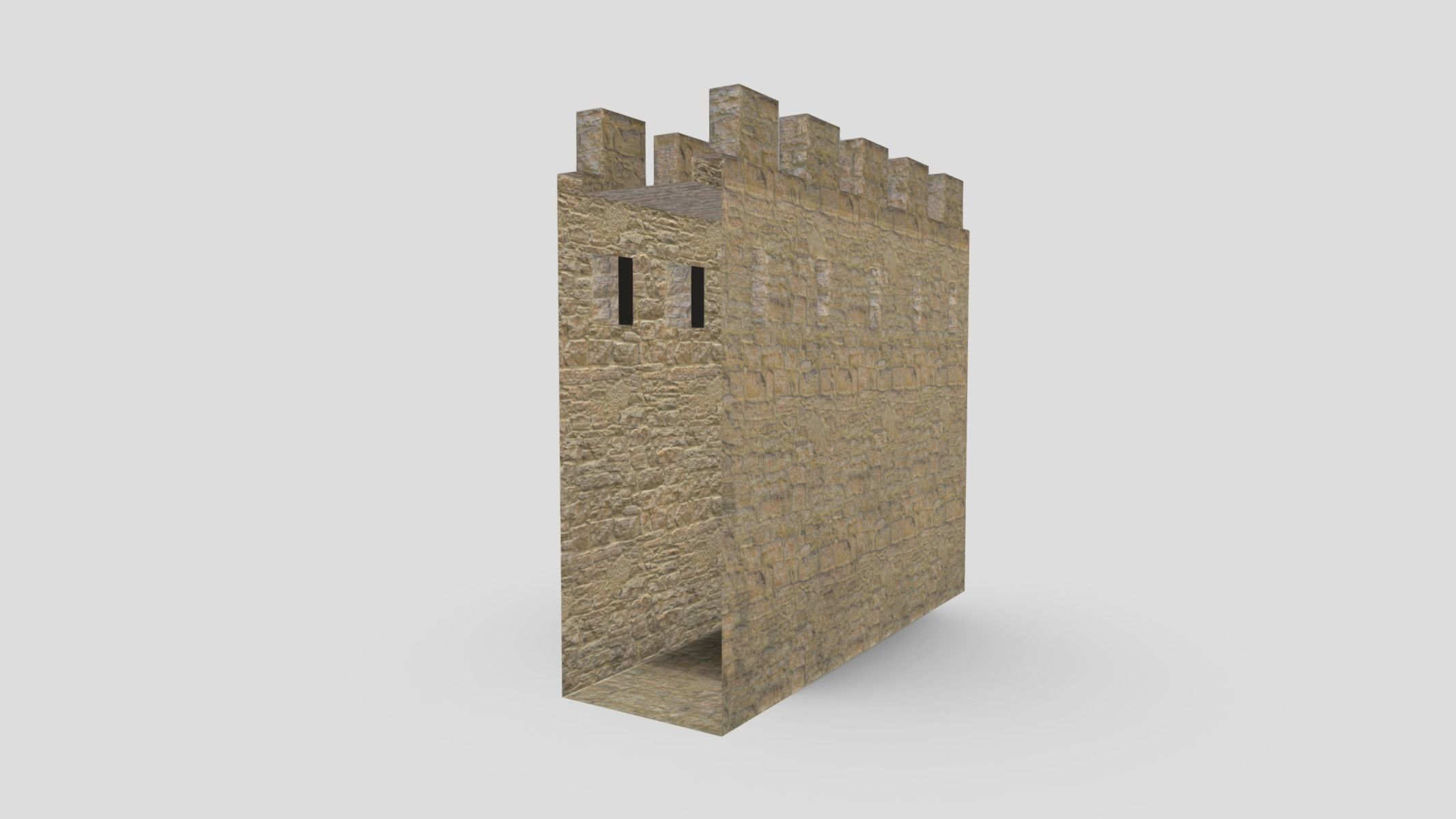 Medieval Castle Module 03 Low Poly PBR Realistic Low-poly 3D model_4