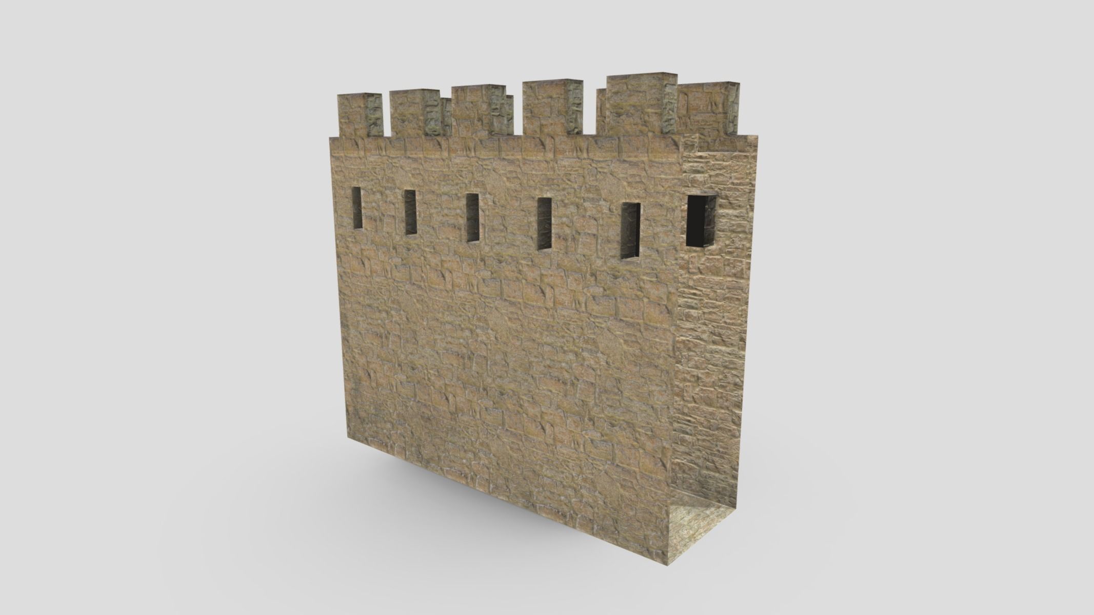Medieval Castle Module 03 Low Poly PBR Realistic Low-poly 3D model_2