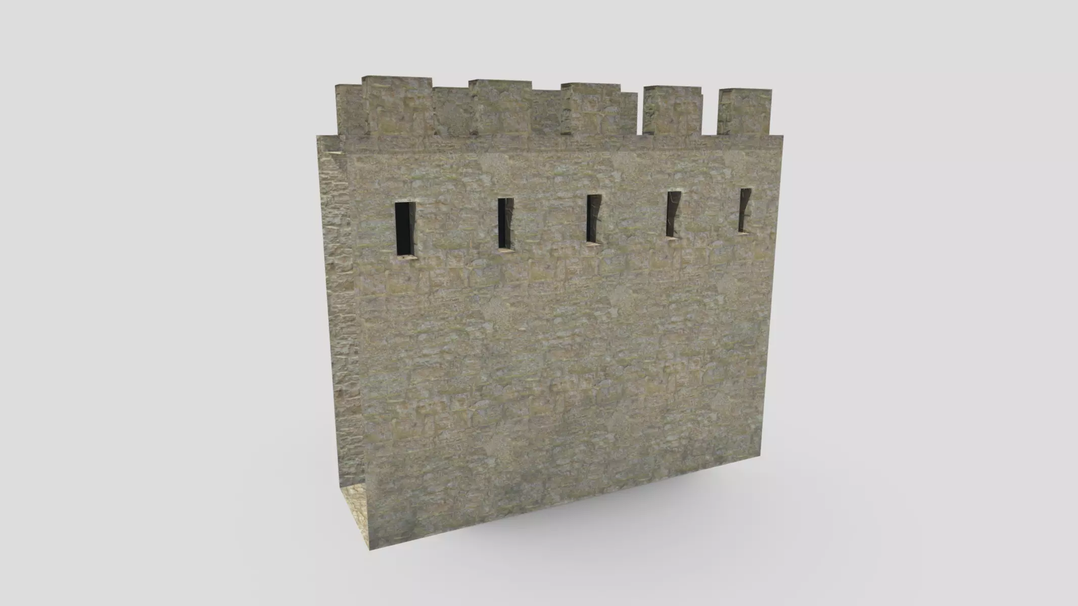 Medieval Castle Module 03 Low Poly PBR Realistic Low-poly 3D model_0