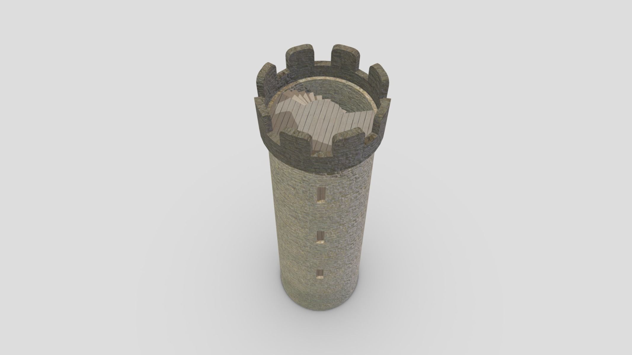 Medieval Castle Module 04 Low Poly PBR Realistic Low-poly 3D model_4