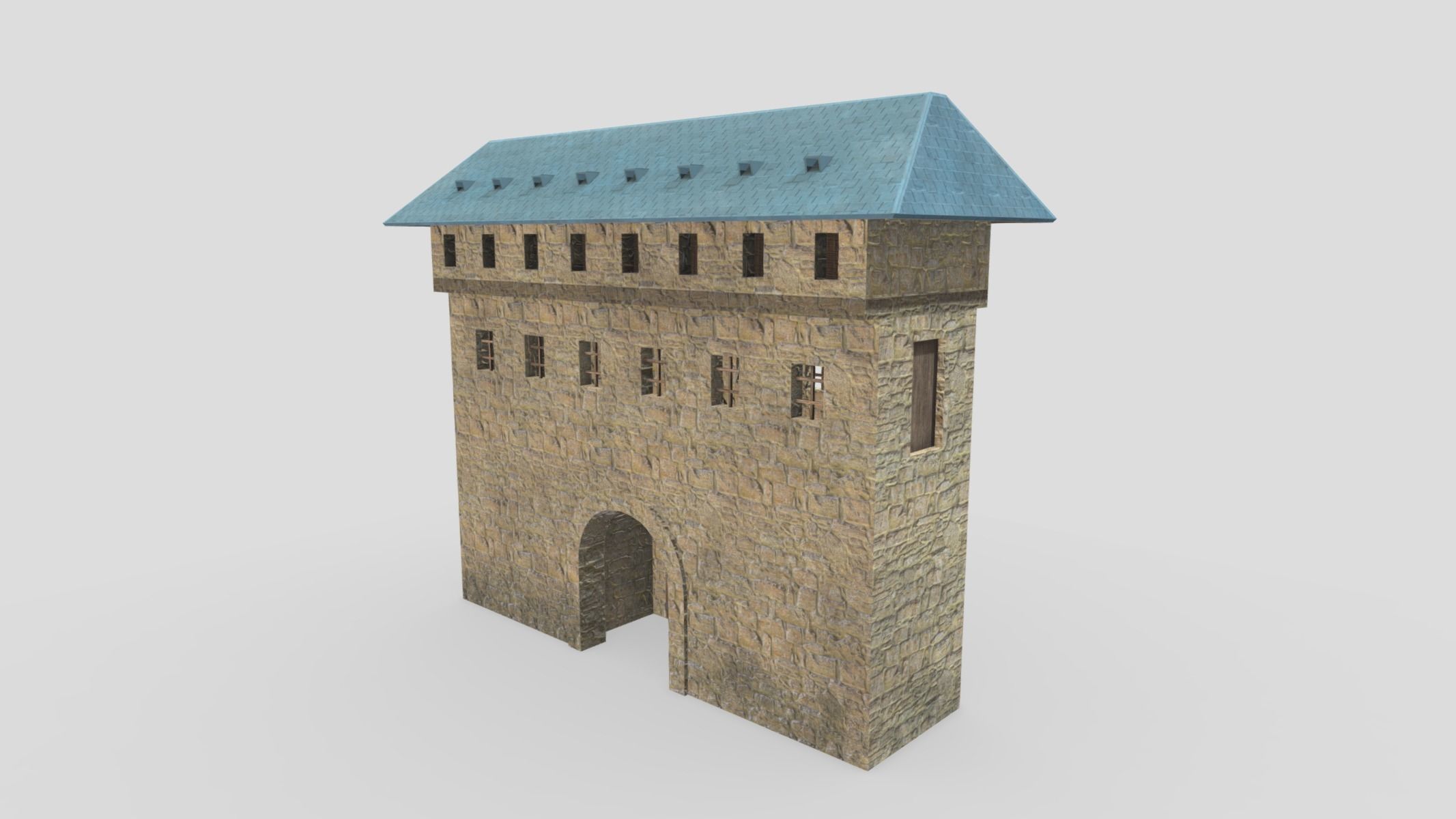 Medieval Castle Module 05 Low Poly PBR Realistic Low-poly 3D model_4
