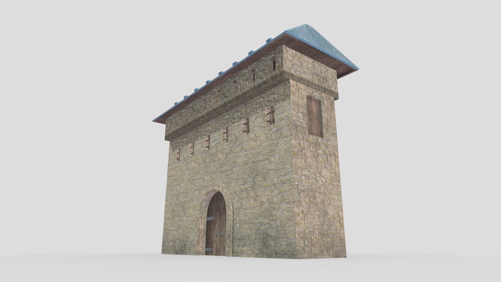 Medieval Castle Module 05 Low Poly PBR Realistic Low-poly 3D model_7