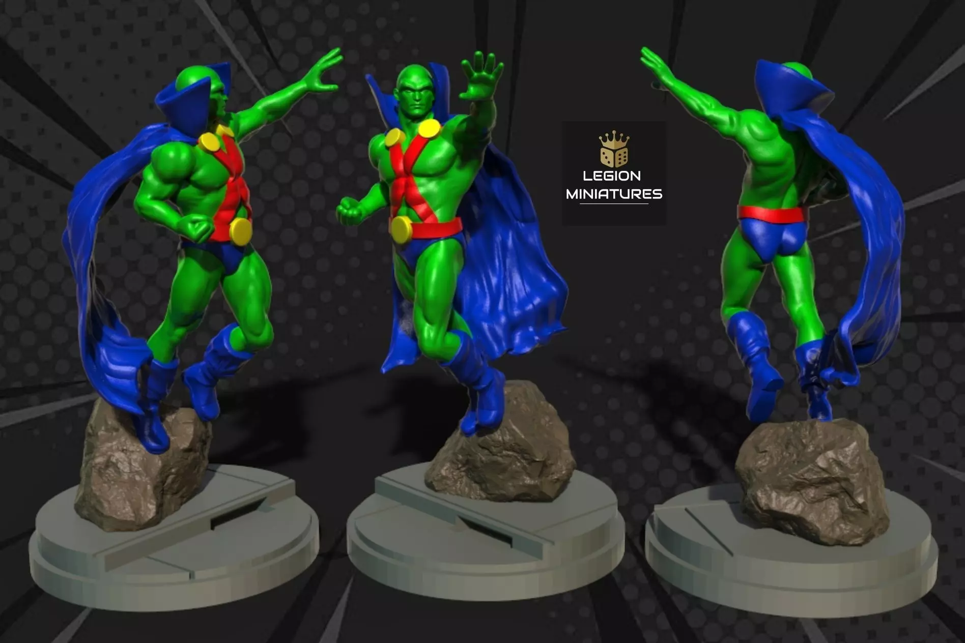 MARVEL CRISIS PROTOCOL MARTIAN MANHUNTER PRESUPPORTED INCLUDED 3D print model
