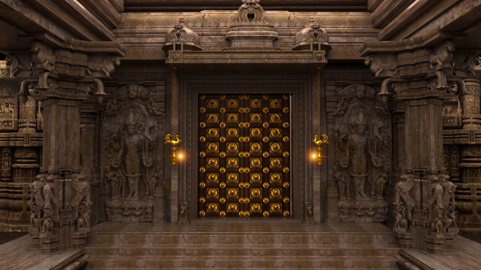 lord vishnu temple 3D model_11