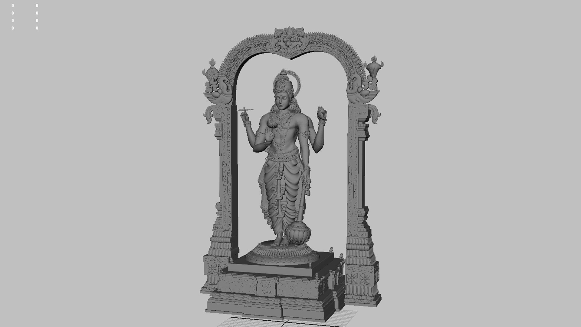 lord vishnu temple 3D model_12