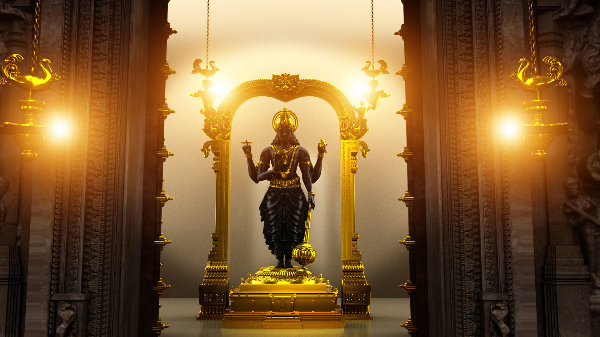 lord vishnu temple 3D model_20