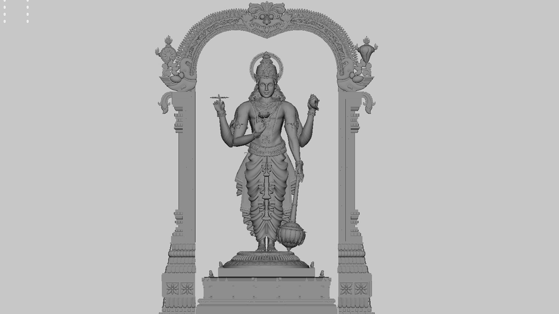 lord vishnu temple 3D model_33