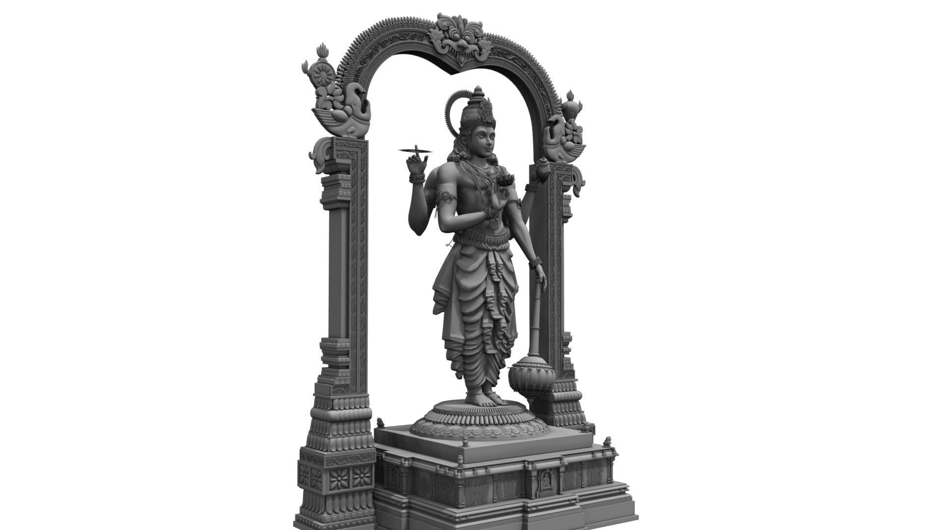 lord vishnu temple 3D model_28