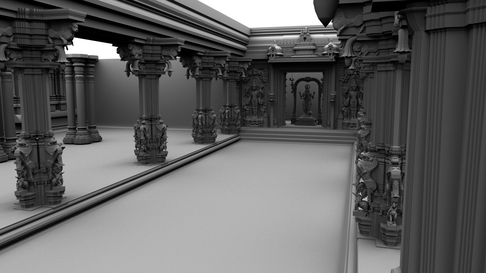 lord vishnu temple 3D model_1