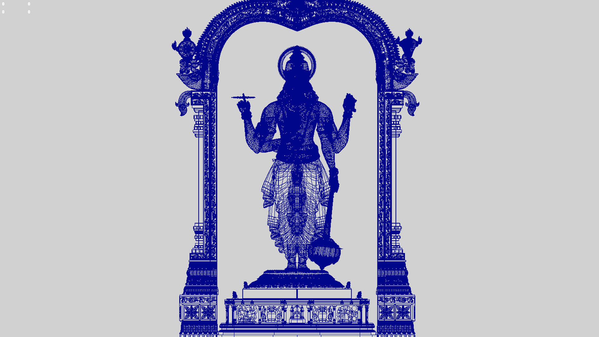 lord vishnu temple 3D model_32