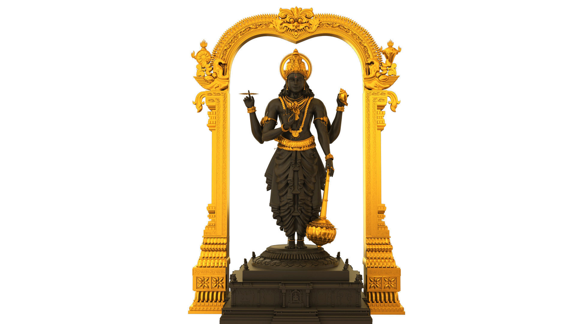 lord vishnu temple 3D model_3