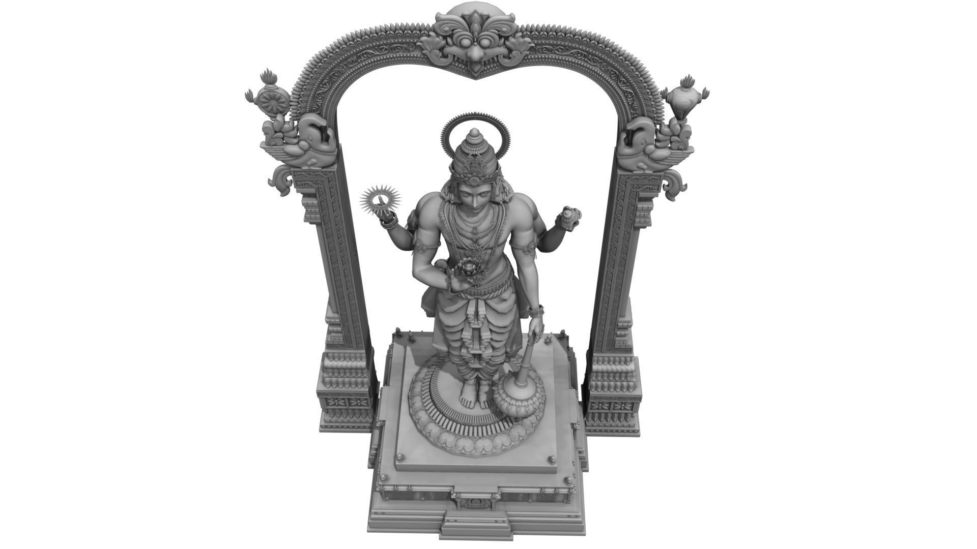 lord vishnu temple 3D model_27
