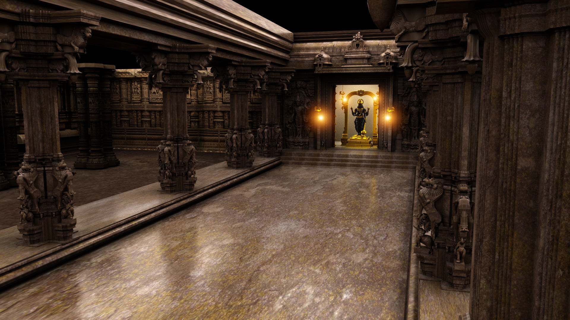 lord vishnu temple 3D model_31