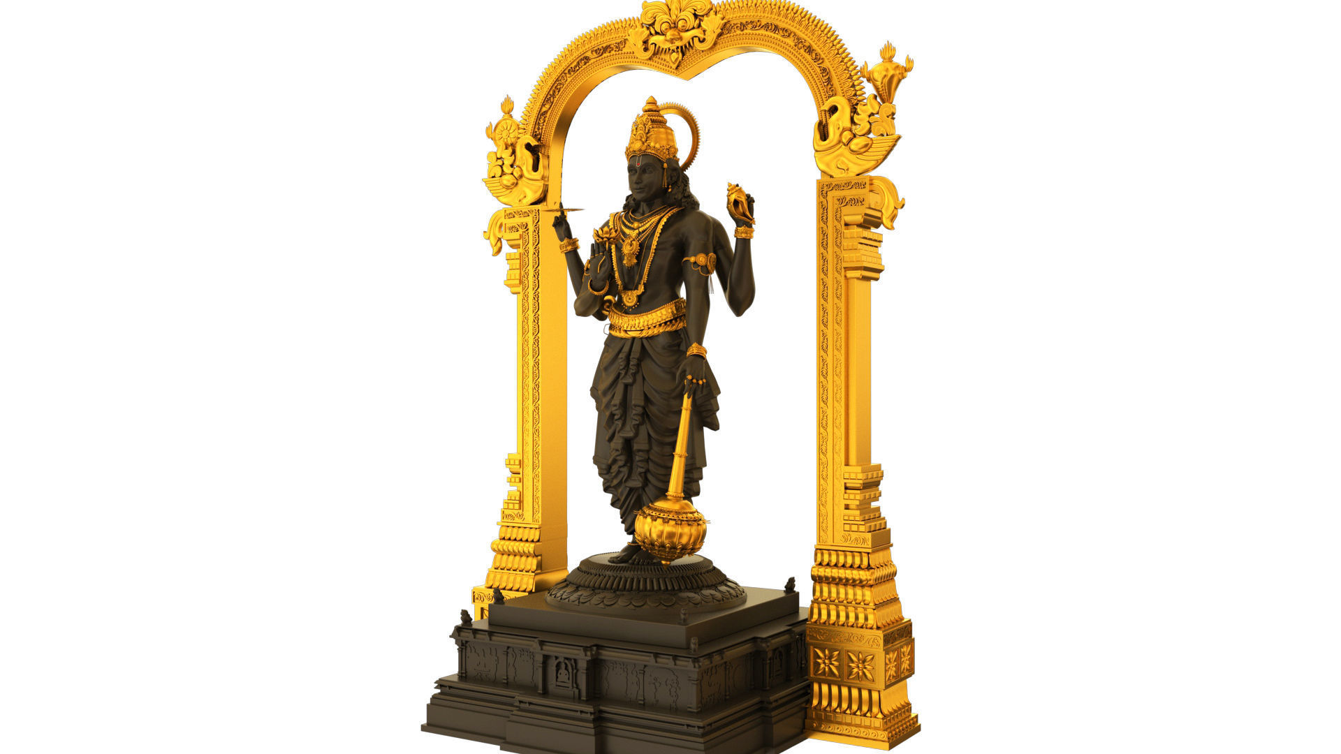 lord vishnu temple 3D model_5