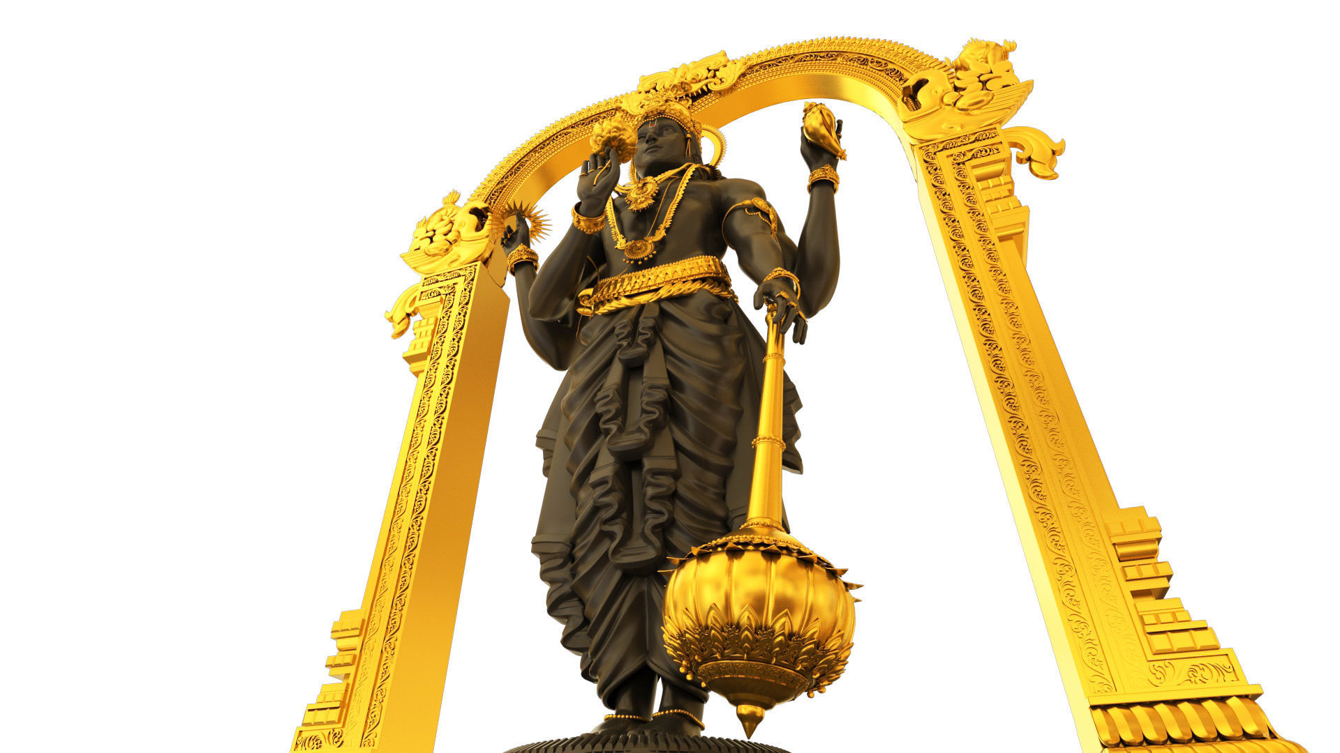 lord vishnu temple 3D model_8