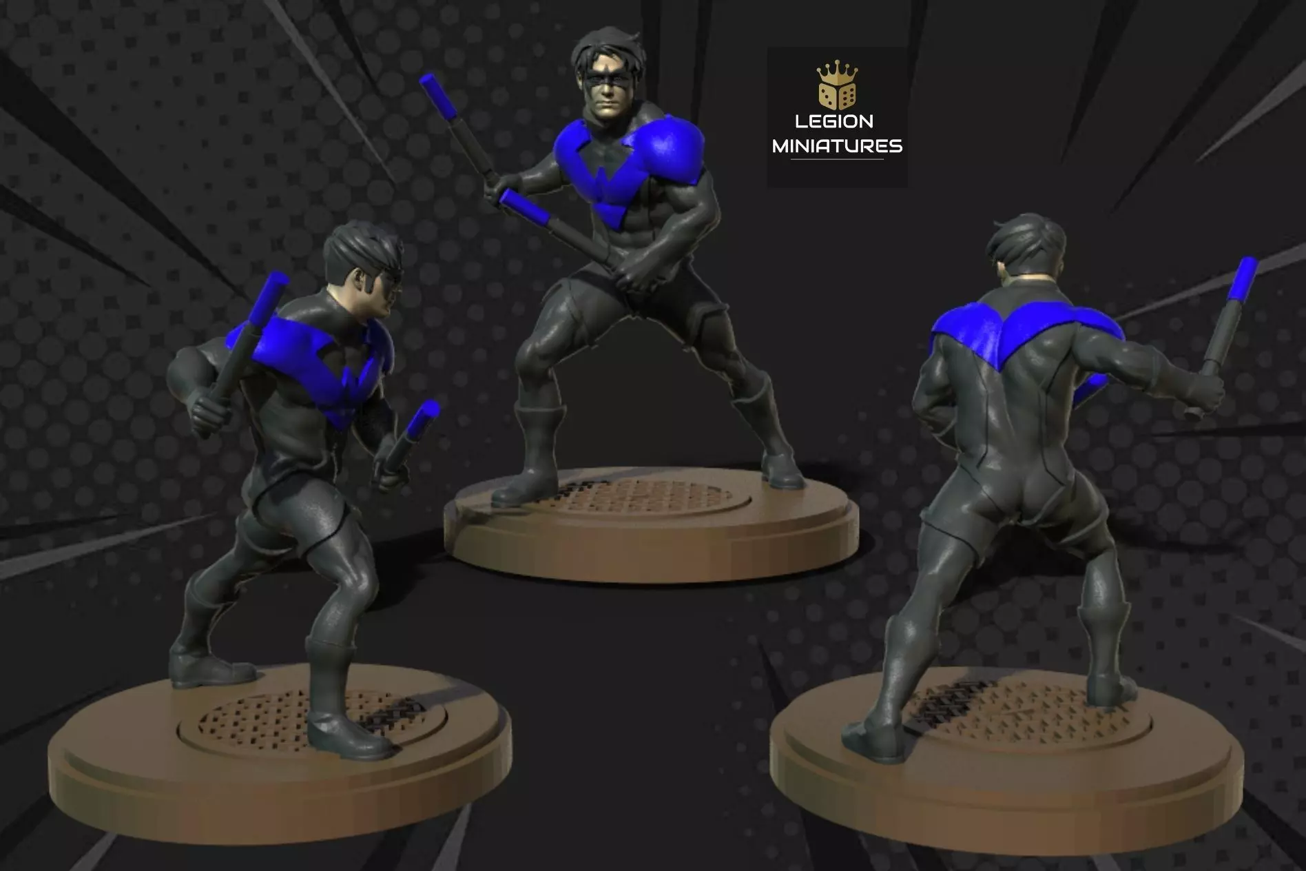 MARVEL CRISIS PROTOCOL NIGHTWING PRESUPPORTED INCLUDED 3D print model_0