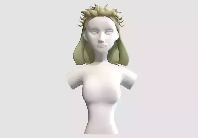 Tousled Female Hairstyle  Low-poly 3D model