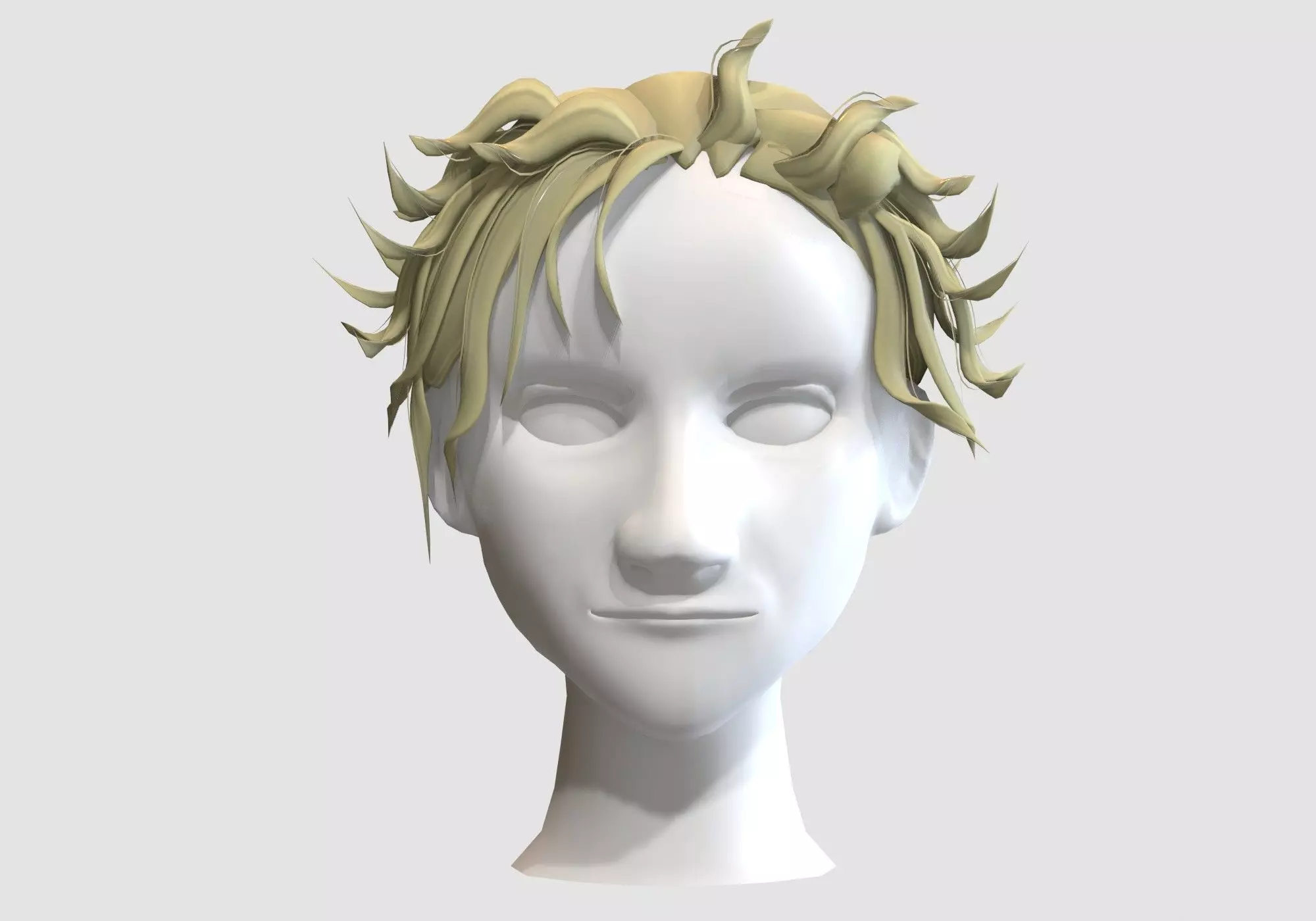 Strands Male Hairstyle Low-poly 3D model