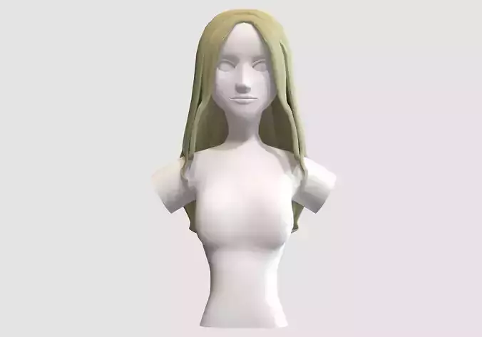 Simple Female Hairstyle Low-poly 3D model Simple Female Hairstyle Low-poly 3D model
