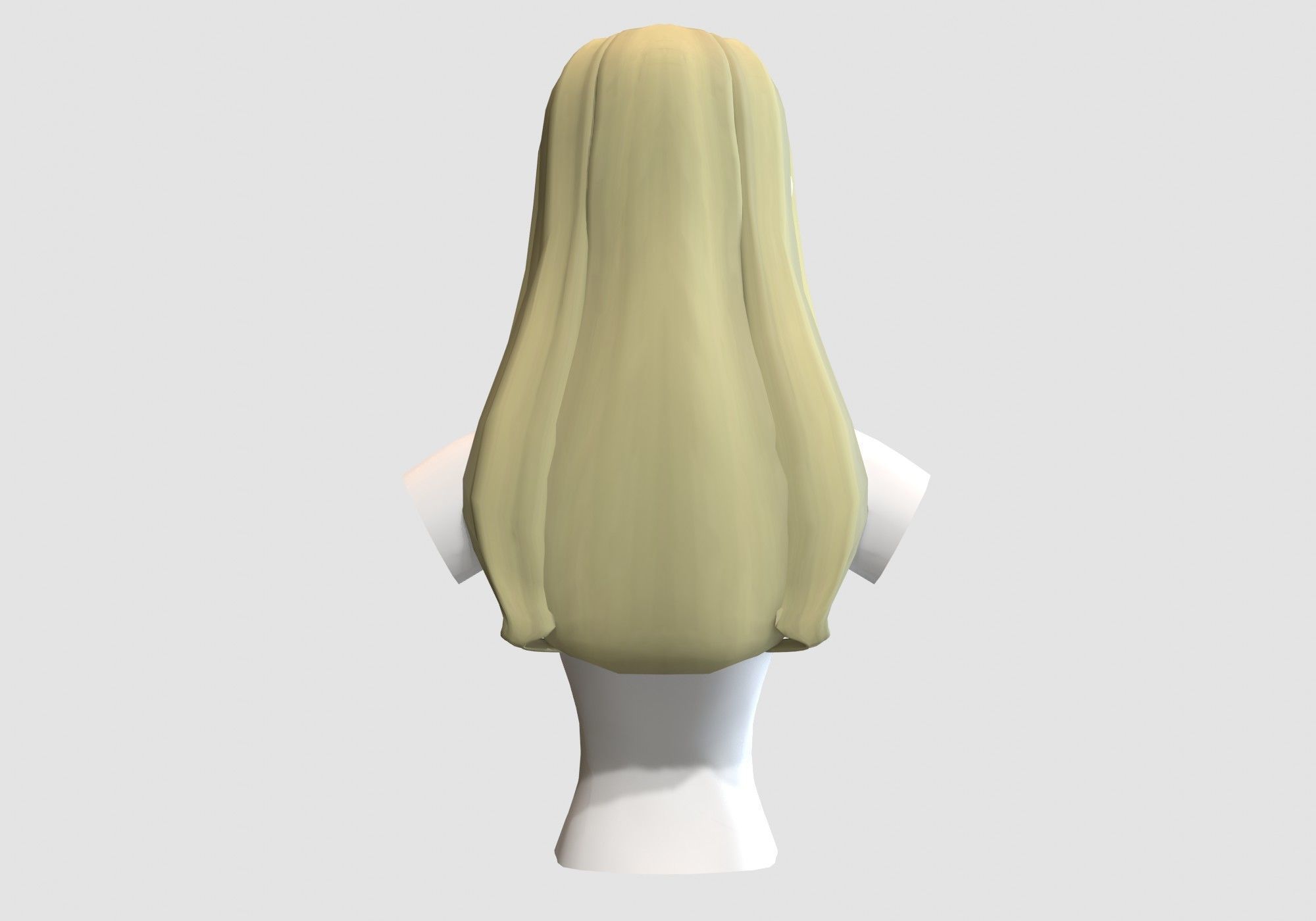 Simple Female Hairstyle Low-poly 3D model_4