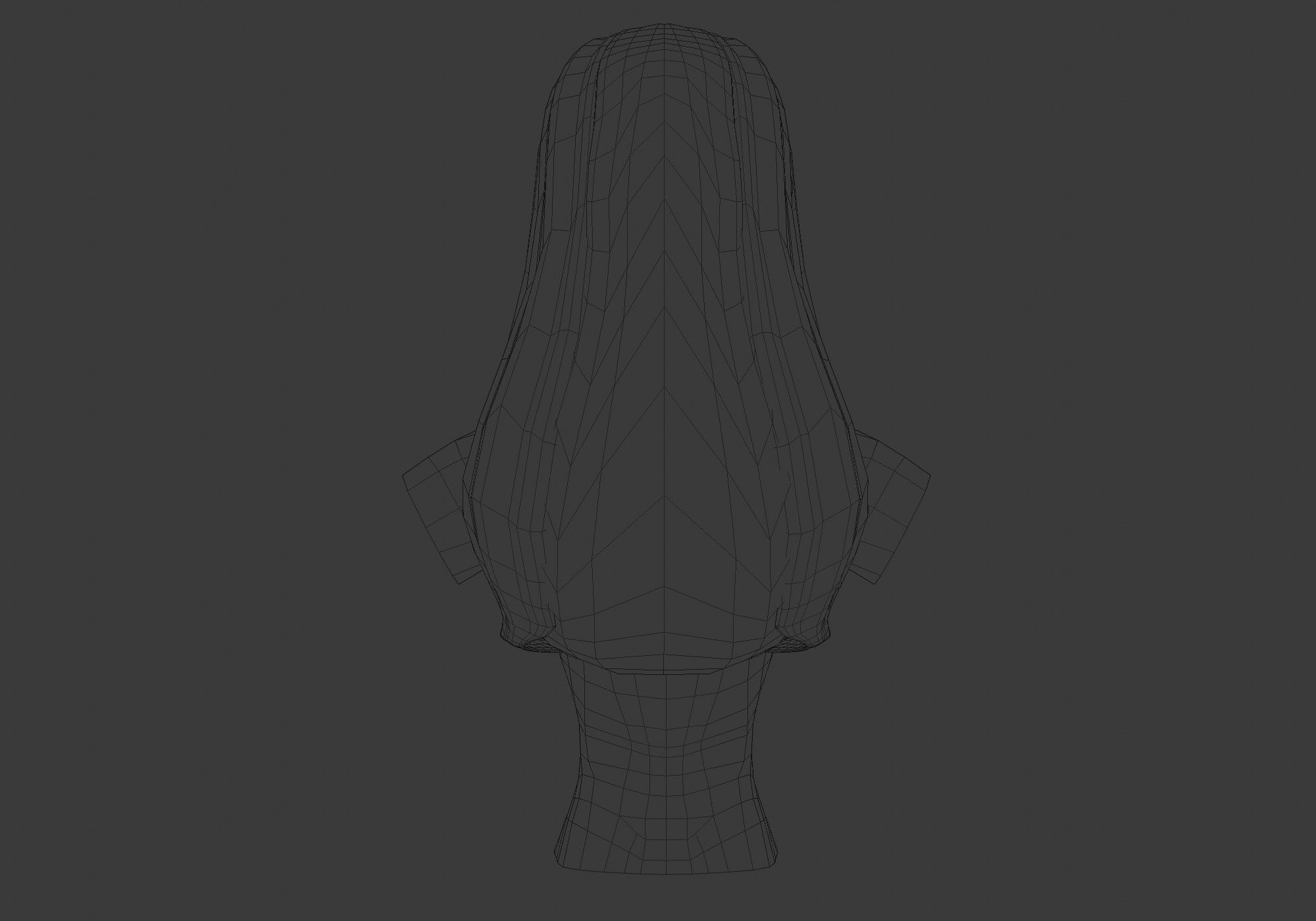 Simple Female Hairstyle Low-poly 3D model_9