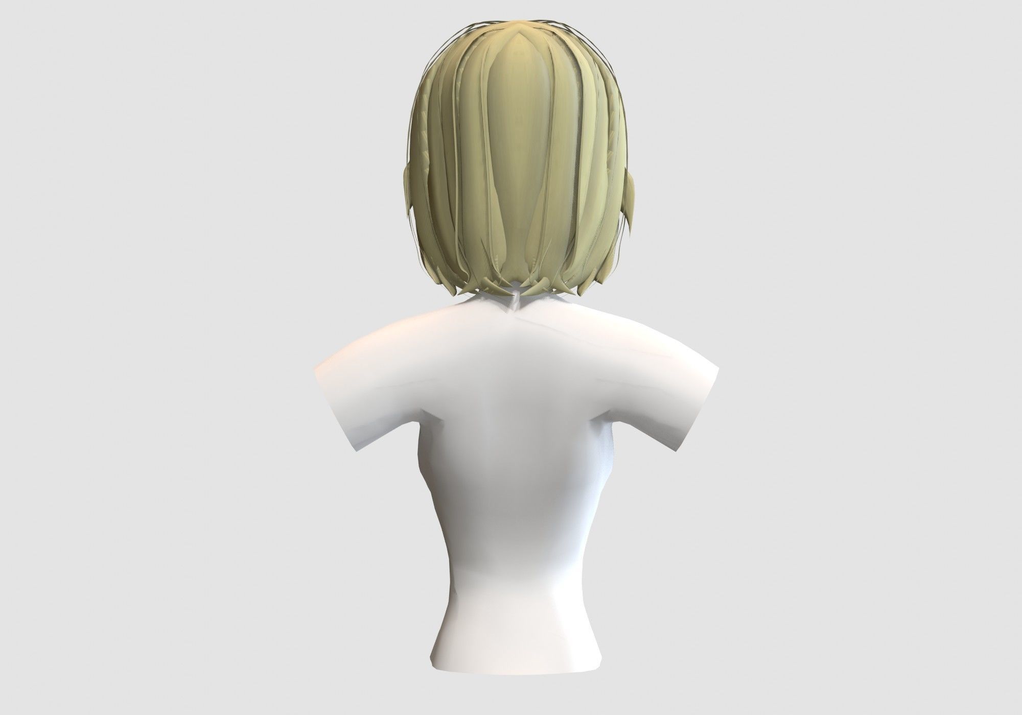 Short Female Hairstyle Low-poly 3D model_4