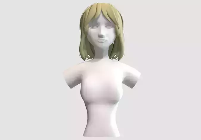 Ordinary Female Hairstyle Low-poly 3D model Ordinary Female Hairstyle Low-poly 3D model