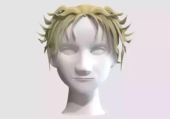 Male Blond Hairstyle  Low-poly 3D model