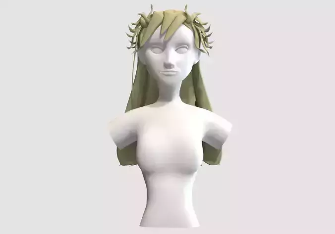 Long Female Hairstyle Low-poly 3D model Long Female Hairstyle Low-poly 3D model