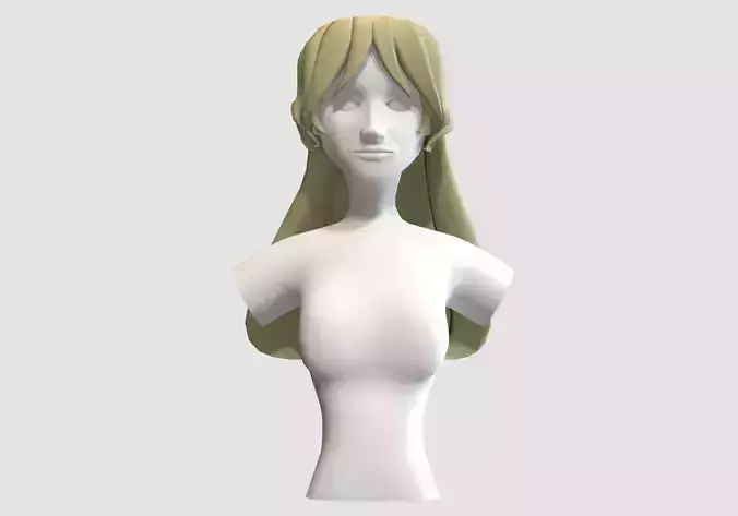 Female Blond Hairstyle Low-poly 3D model Female Blond Hairstyle Low-poly 3D model