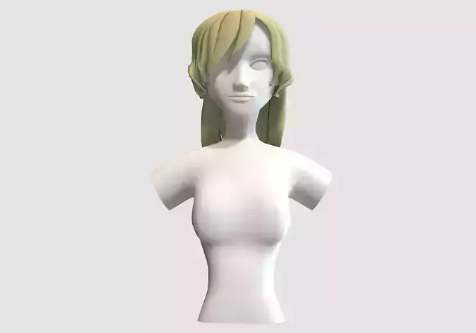 Female Bangs Hairstyle Low-poly 3D model Female Bangs Hairstyle Low-poly 3D model