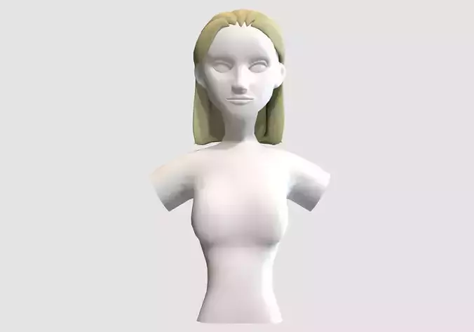 Classic Female Hairstyle Low-poly 3D model Classic Female Hairstyle Low-poly 3D model