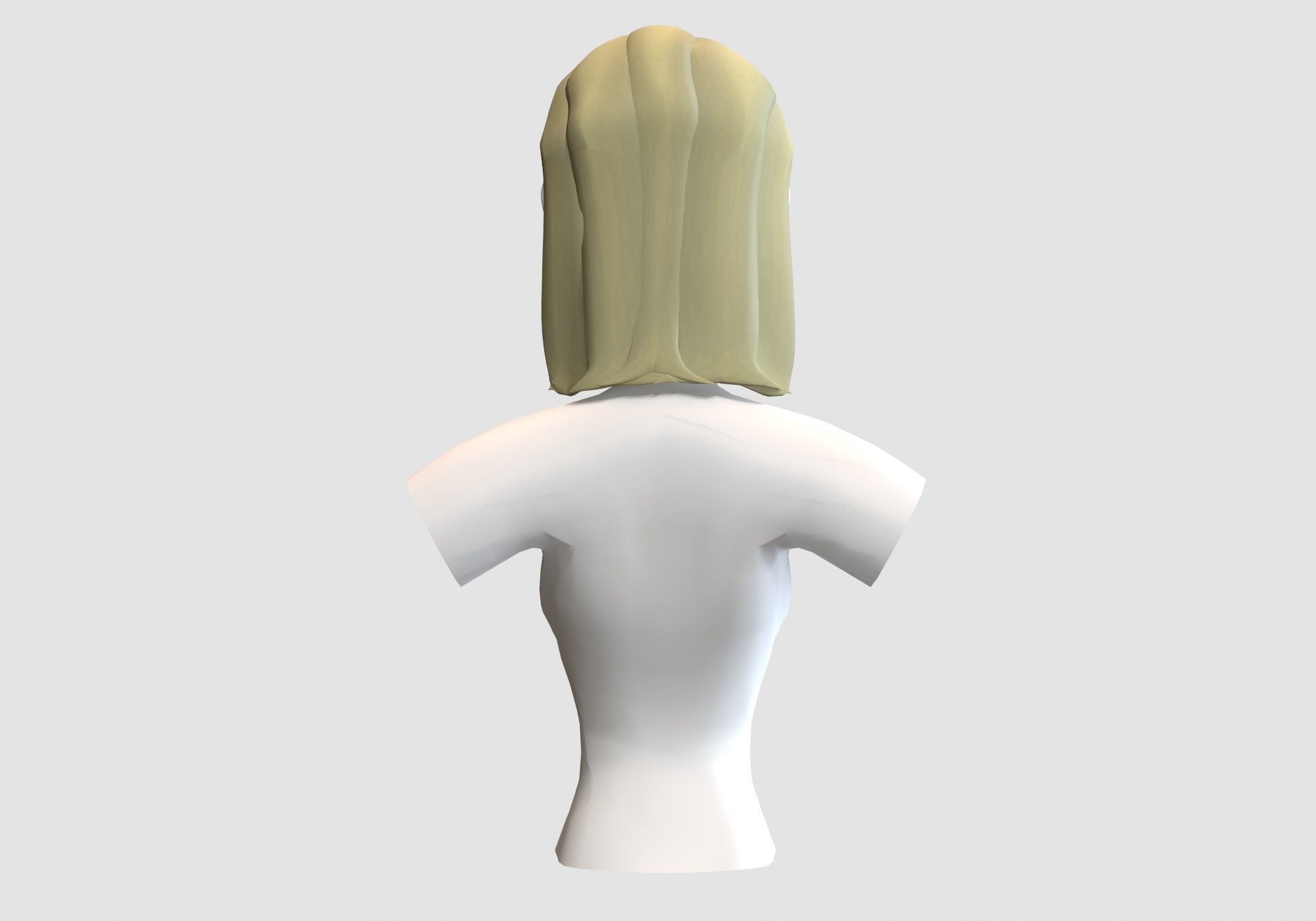 Classic Female Hairstyle Low-poly 3D model_4
