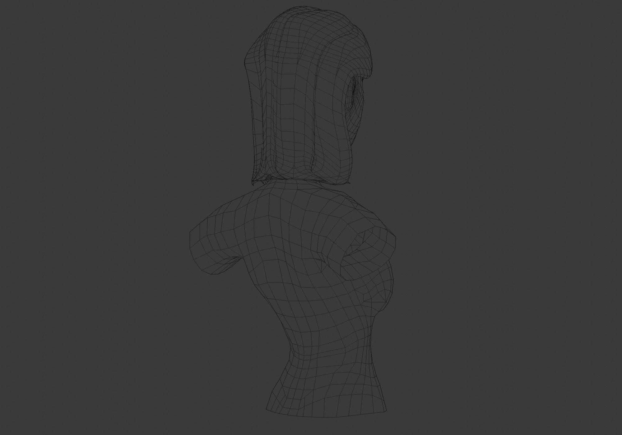 Classic Female Hairstyle Low-poly 3D model_8