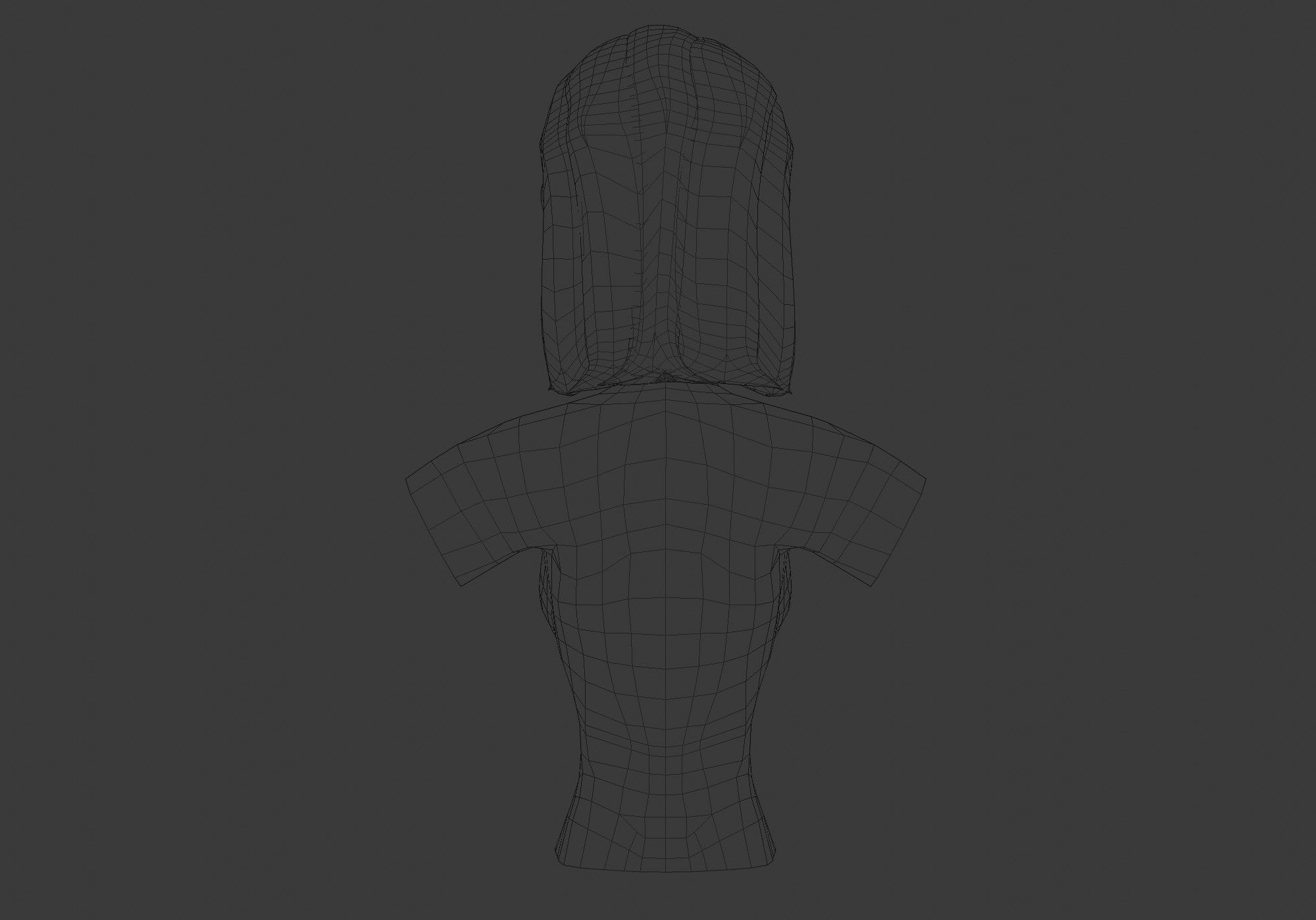 Classic Female Hairstyle Low-poly 3D model_9