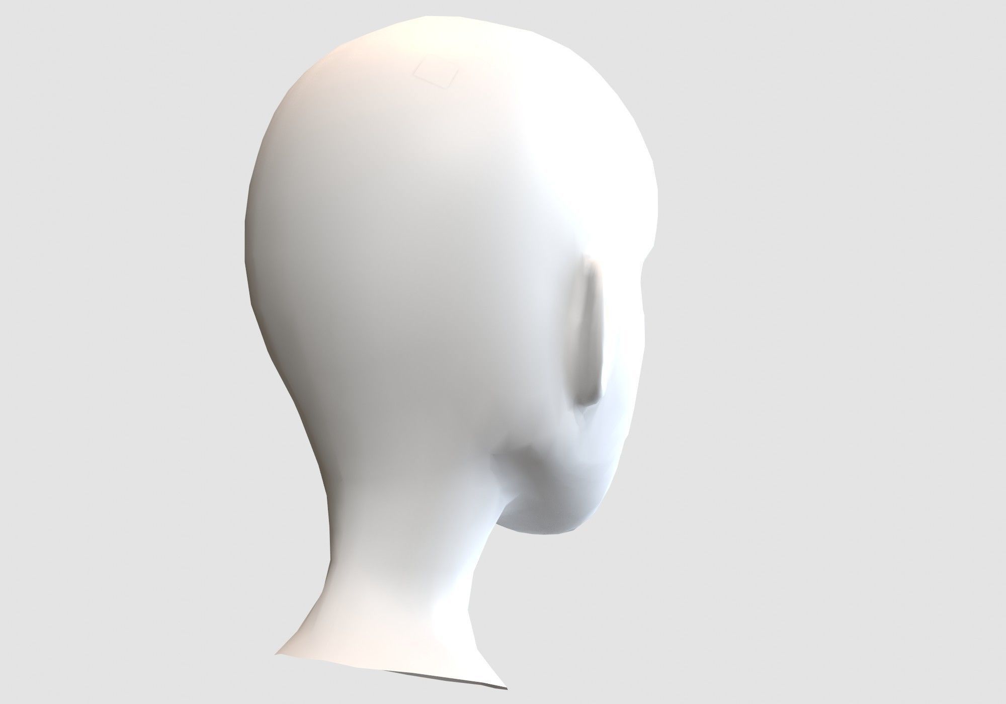 Cartoon Female Head Low-poly 3D model_3