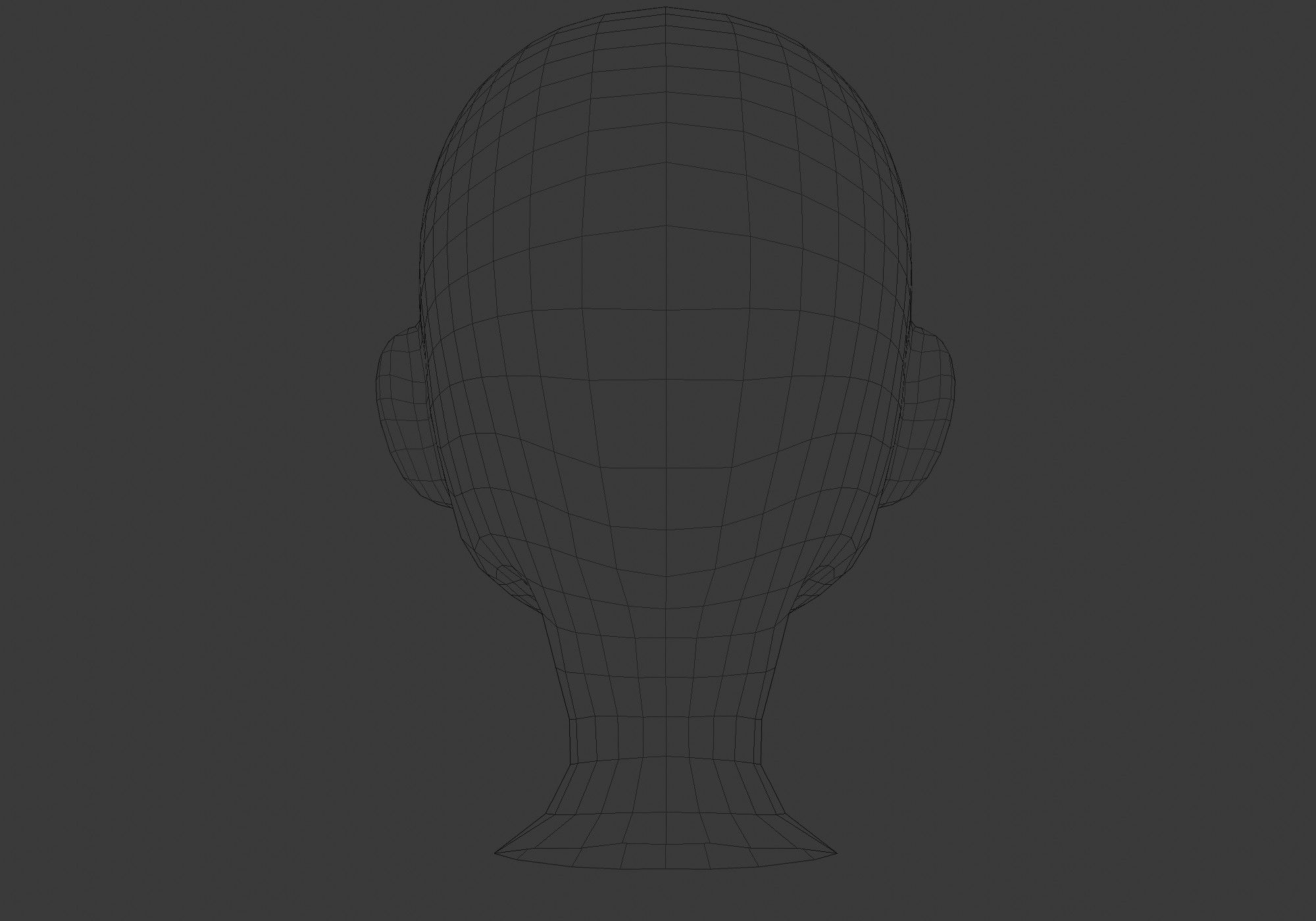 Cartoon Female Head Low-poly 3D model_9