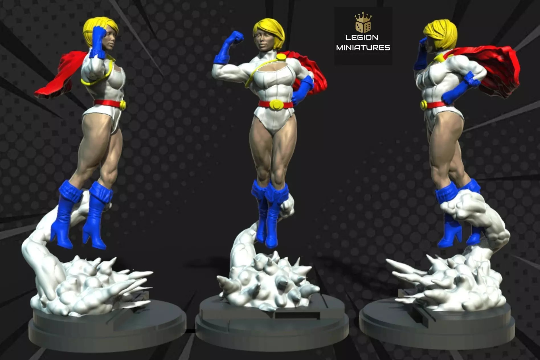 MARVEL CRISIS PROTOCOL POWER GIRL PRESUPPORTED INCLUDED 3D print model_0