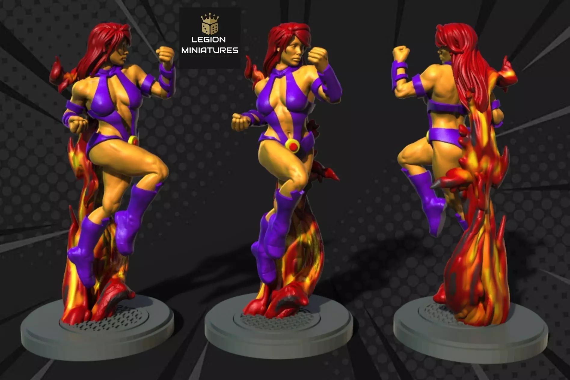 MARVEL CRISIS PROTOCOL STARFIRE PRESUPPORTED INCLUDED 3D print model_0
