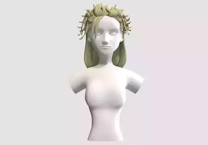 Blond Female Hairstyle  Low-poly 3D model