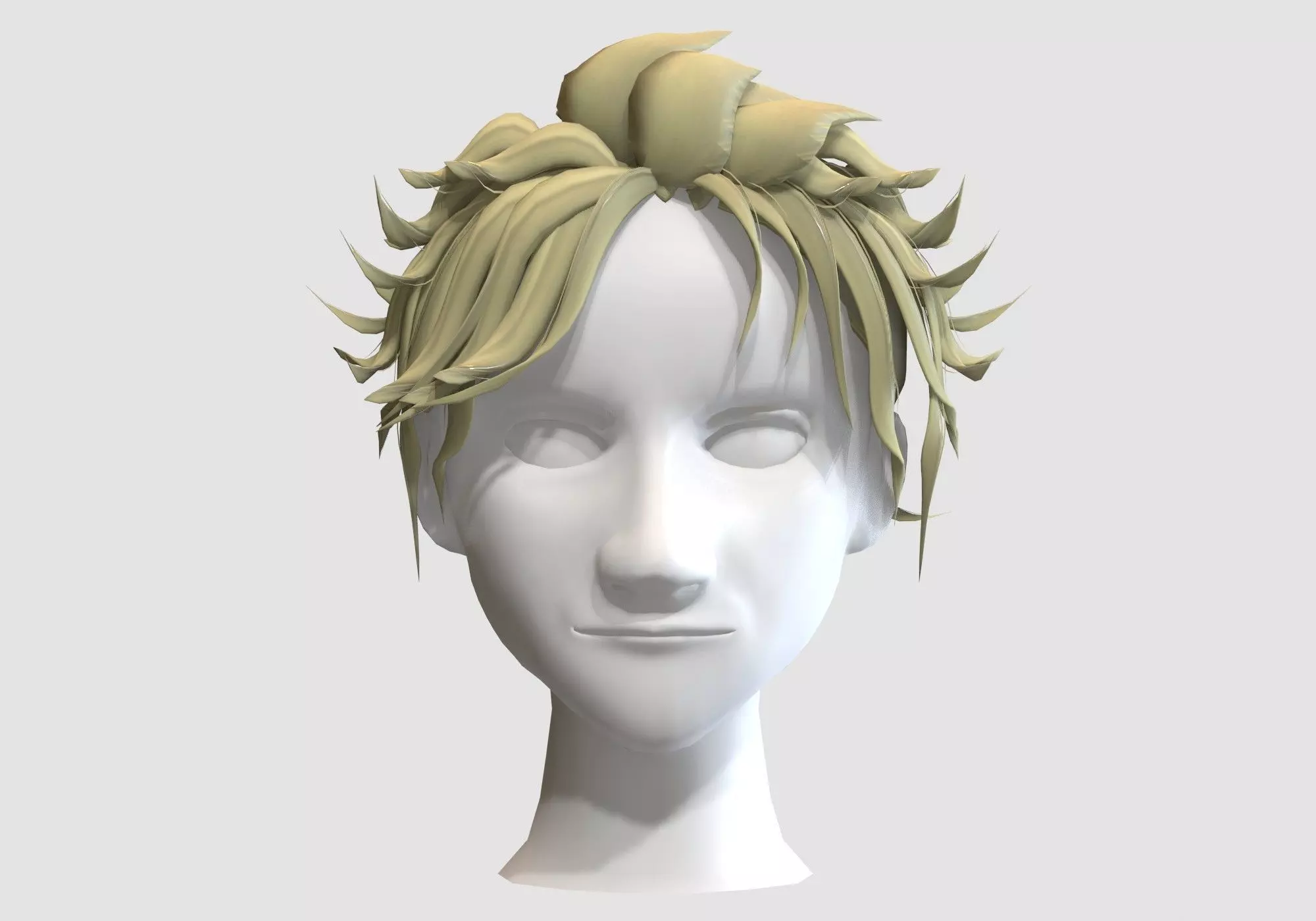 Bangs Male Hairstyle  Low-poly 3D model_0