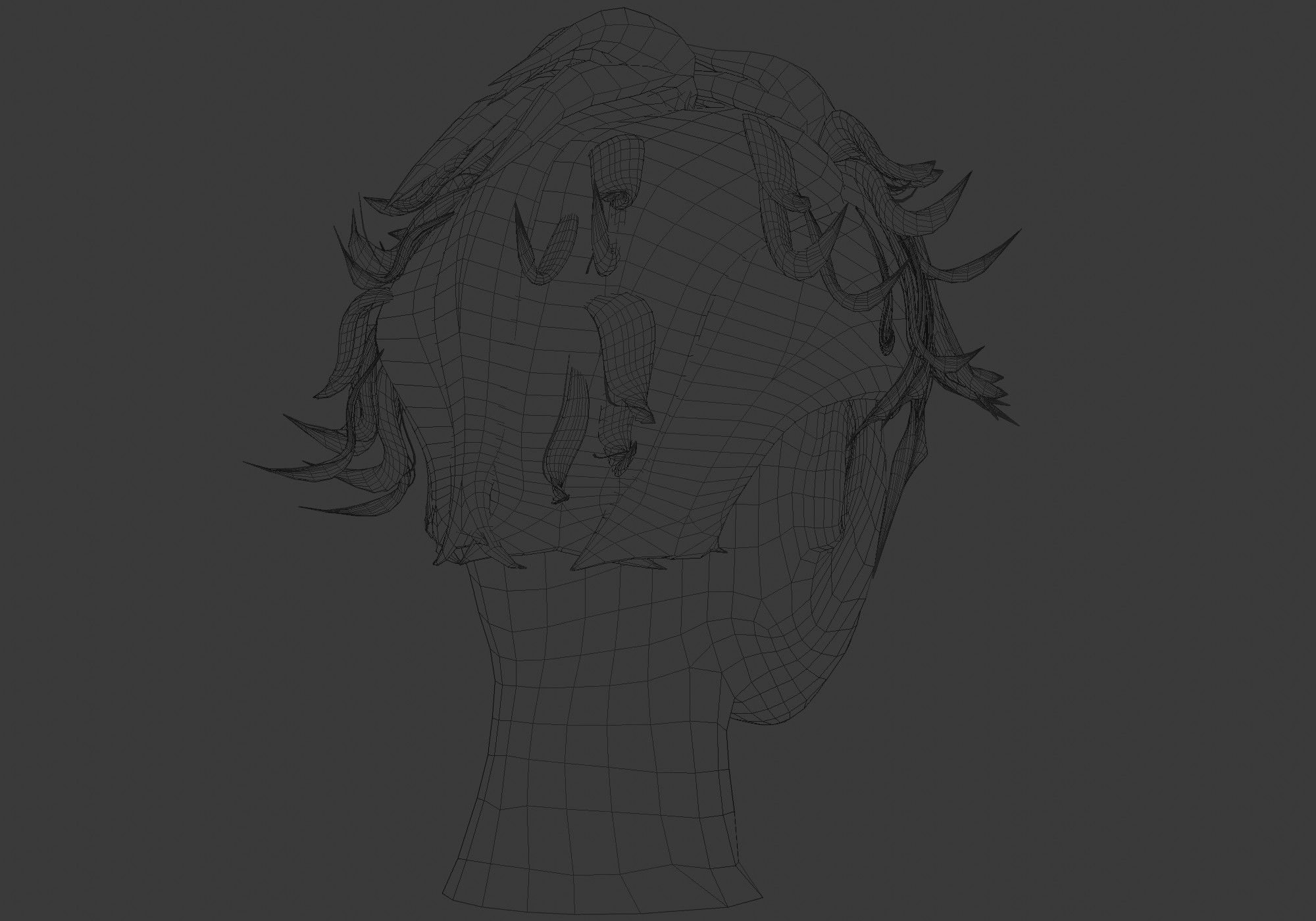 Bangs Male Hairstyle  Low-poly 3D model_8