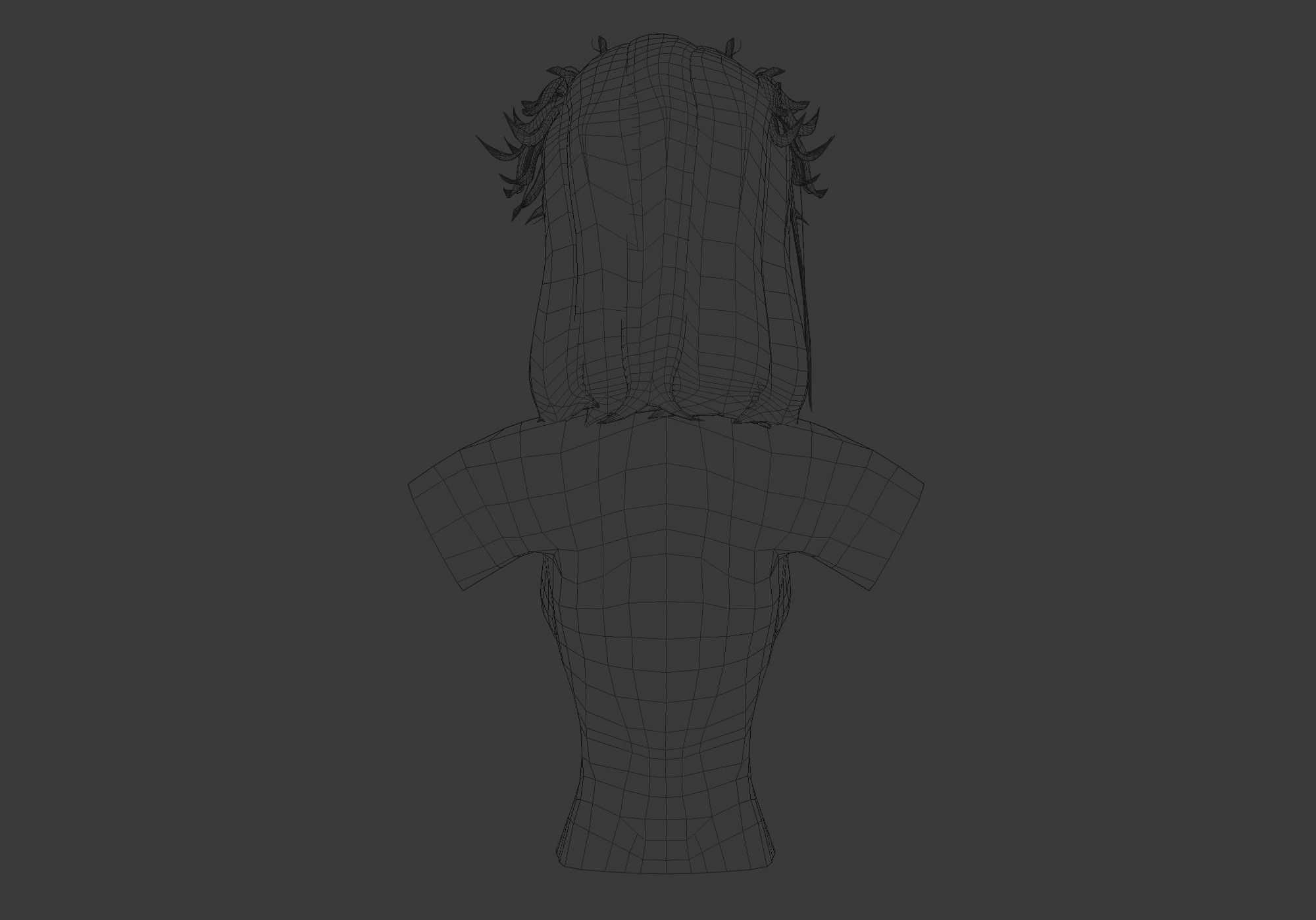 Bangs Female Hairstyle  Low-poly 3D model_9
