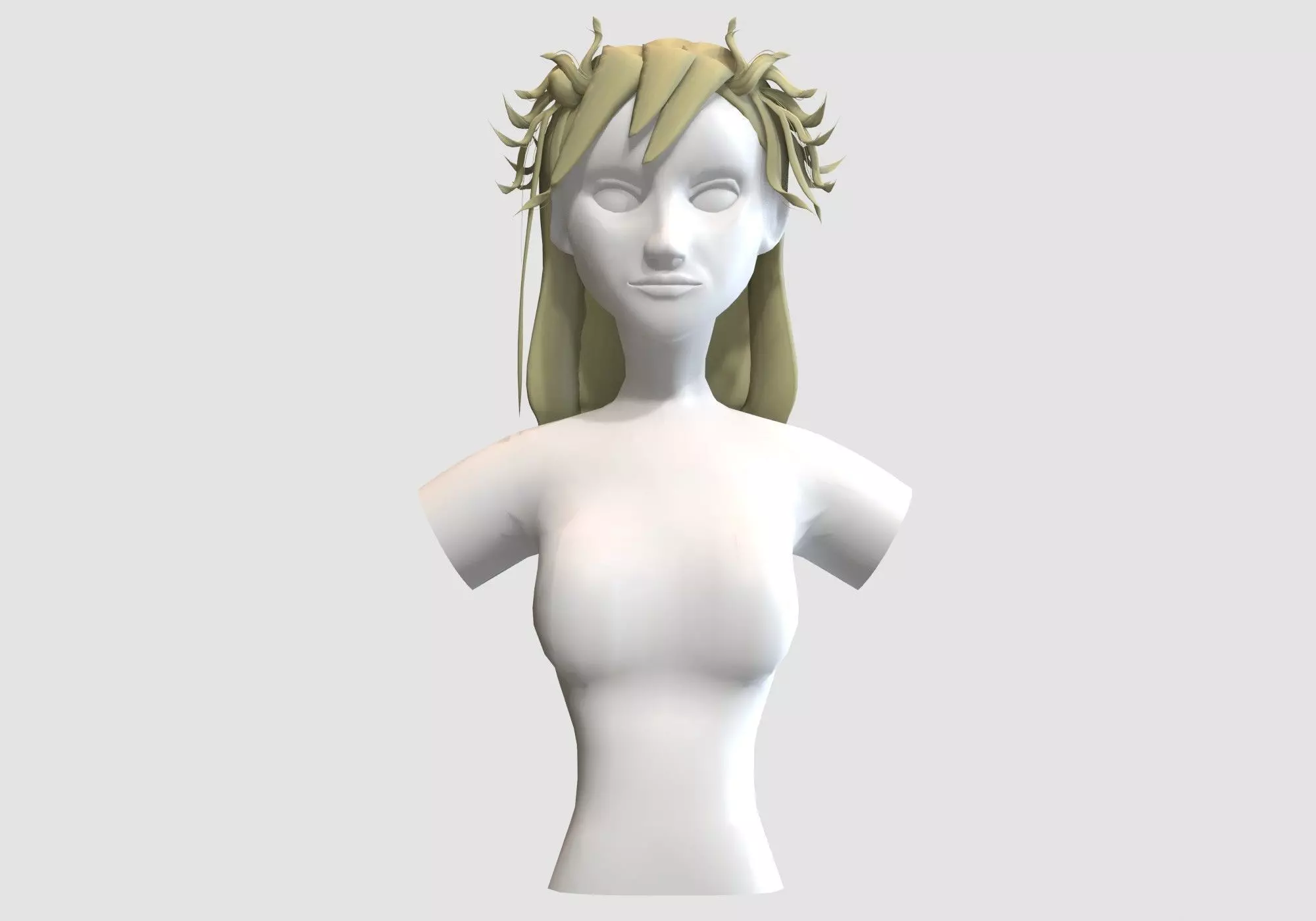 Bangs Female Hairstyle  Low-poly 3D model_0